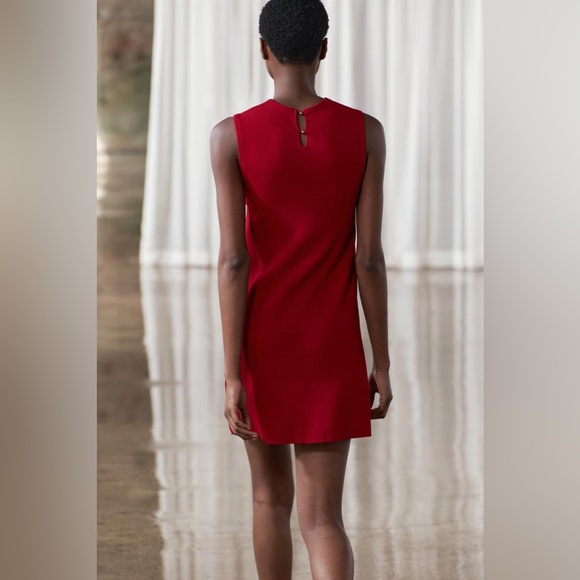 ZARA PLAIN KNIT MINI DRESS - Picture 3 of 11